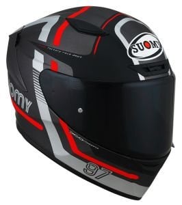 Suomy Track-1 Kask Ninety Seven Gun Metal Kırmızı