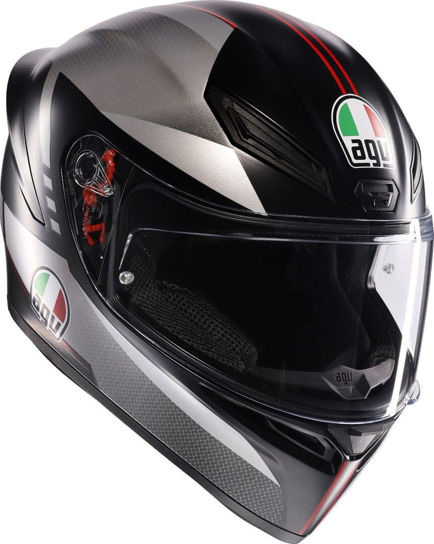 Agv K1 S Kask Lap Mat Siyah Gri Kırmızı