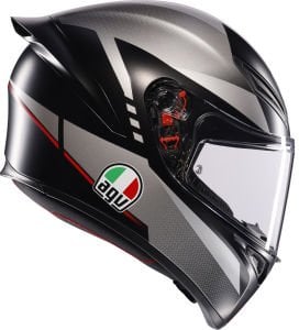 Agv K1 S Kask Lap Mat Siyah Gri Kırmızı