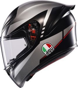 Agv K1 S Kask Lap Mat Siyah Gri Kırmızı