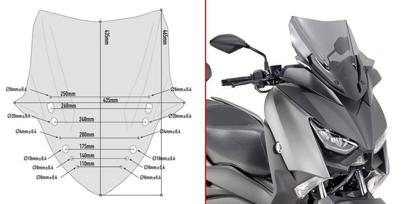 Givi D2136S Yamaha X-Max 300 Ön Cam