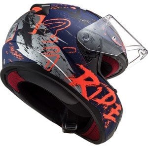 LS2 Rapid Kask Naughty Mat Mavi Turuncu LS2 Rapid Kask Naughty Mat Mavi Turuncu S