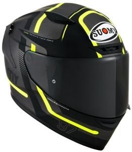 Suomy Track-1 Kask Ninety Seven Gun Metal Sarı