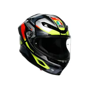 AGV K6 S MPLK ERAZER Kapalı Kask Siyah Kırmızı Sarı Fluo