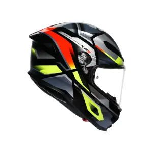 AGV K6 S MPLK ERAZER Kapalı Kask Siyah Kırmızı Sarı Fluo