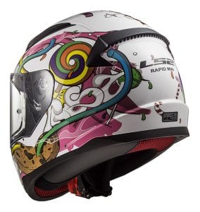 Ls2 Rapid Mini Crazy Pop Beyaz Pembe Çocuk Kask