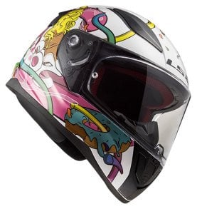 Ls2 Rapid Mini Crazy Pop Beyaz Pembe Çocuk Kask