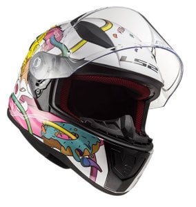 Ls2 Rapid Mini Crazy Pop Beyaz Pembe Çocuk Kask