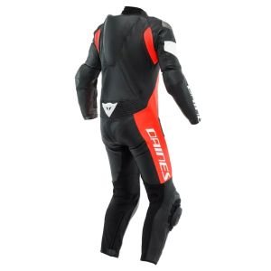 Dainese Tosa Deri Tulum Siyah Fluo Red Beyaz