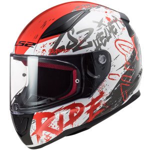 LS2 Rapid Kask Naughty Mat Beyaz Kırmızı