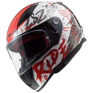 LS2 Rapid Kask Naughty Mat Beyaz Kırmızı