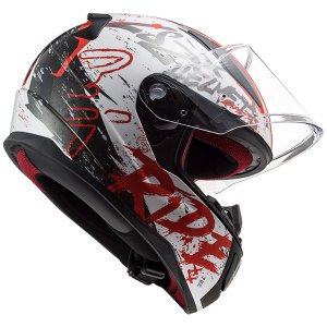 LS2 Rapid Kask Naughty Mat Beyaz Kırmızı