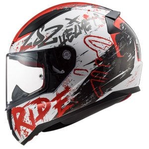 LS2 Rapid Kask Naughty Mat Beyaz Kırmızı