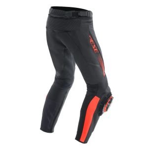 Dainese Super Speed Deri Pantolon Siyah Fluo Kırmızı