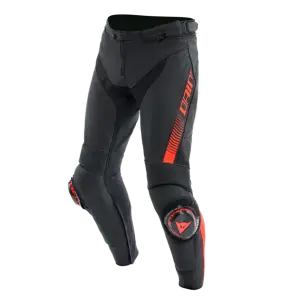 Dainese Super Speed Deri Pantolon Siyah Kırmızı Fluo