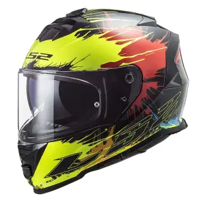LS2 Storm 2 Kapalı Kask Drop Siyah Sarı Kırmızı