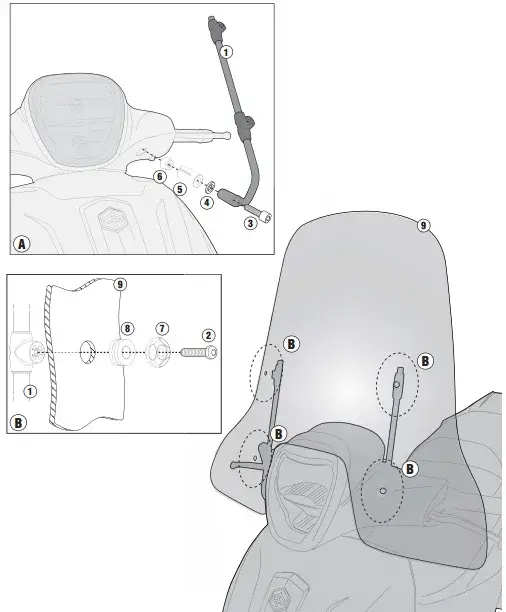 Givi A5606A Piaggio Beverly - Medley Siperlik Bağlantısı