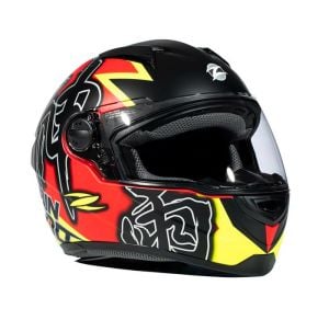 Zeus ZS 811A Kask Mat Kırmızı Fluo Sarı