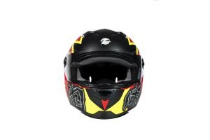 Zeus ZS 811A Kask Mat Kırmızı Fluo Sarı