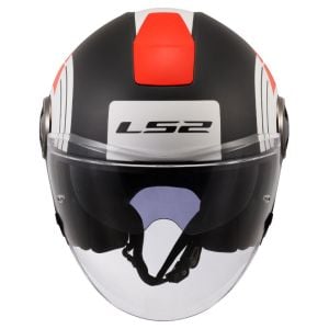 LS2 Classy Disko Mat Siyah-Kırmızı-Beyaz Kask