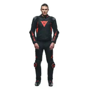 Dainese SuperSpeed Black Red Fluo Deri Pantolon 58
