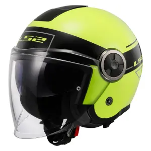 LS2 Classy Classic Açık Kask Siyah Neon Sarı