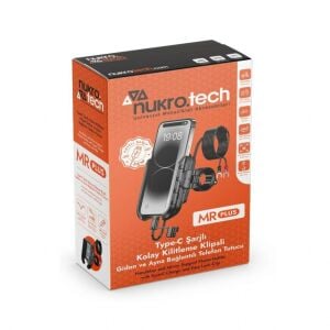 Nukrotech Mr Plus USB Şarjlı Motosiklet Telefon Tutucu