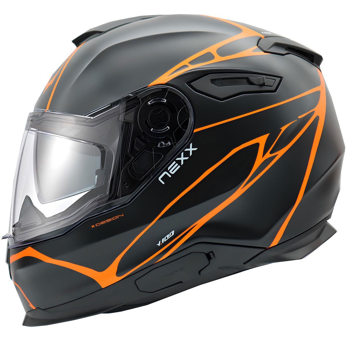 Nexx Y.100 Kask B Side Mat Siyah Turuncu