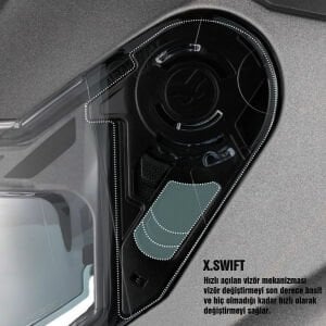 Nexx Y.100 Kask B Side Mat Siyah Turuncu