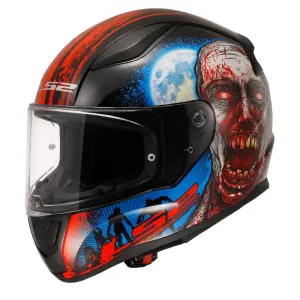LS2 Rapid 2 Kapalı Kask Zombie Siyah Kırmızı