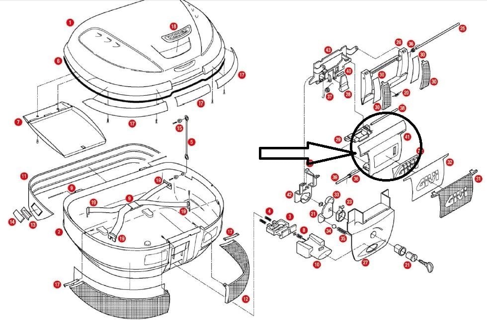 Givi Z613N Çanta Kilit Mekanizma Kapak