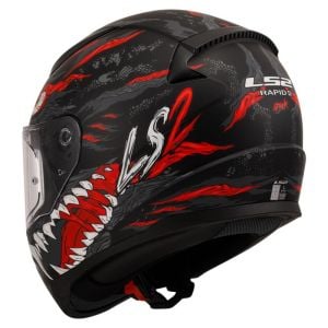 LS2 Rapid 2 Kaiju Mat Siyah-Kırmızı-Beyaz Kask