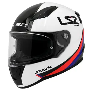 LS2 Rapid 2 Kapalı Kask Stark Beyaz Kırmızı Mavi