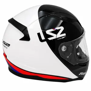 LS2 Rapid 2 Kapalı Kask Stark Beyaz Kırmızı Mavi