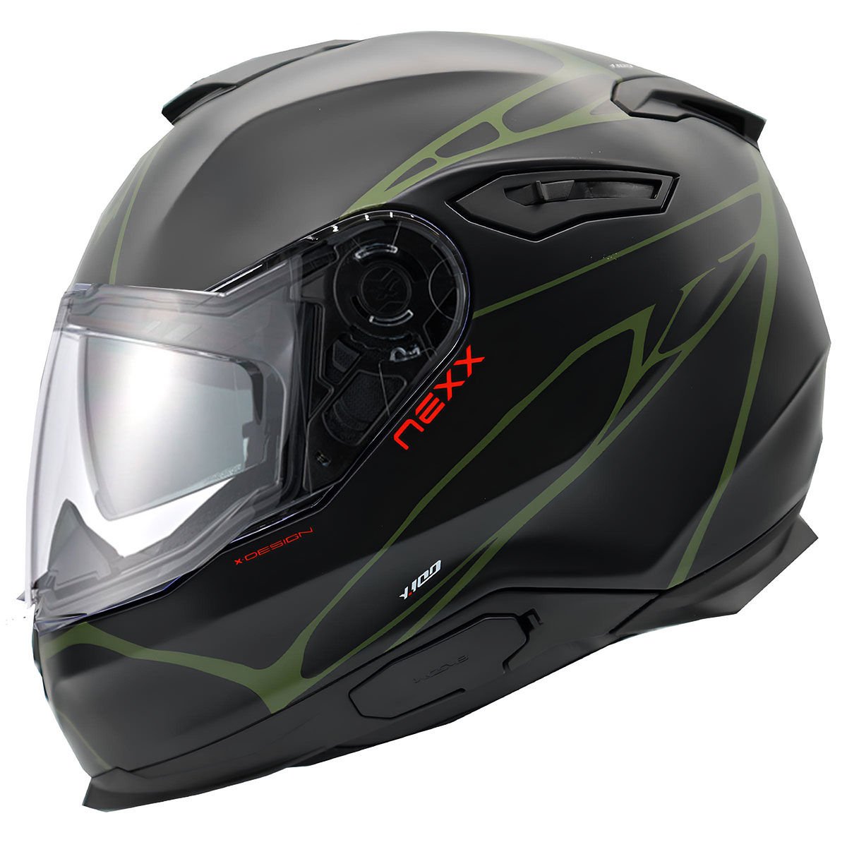 Nexx Y.100 Kask B-Side Mat Siyah Yeşil