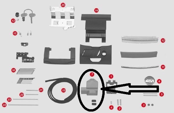 Givi Z282 Çanta Tabla Düğmesi