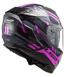 LS2 Challenger Spın Siyah Titanium Pembe Kask