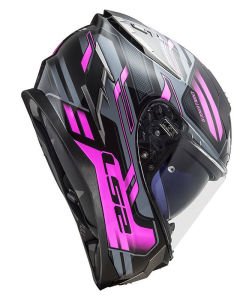 LS2 Challenger Spın Siyah Titanium Pembe Kask