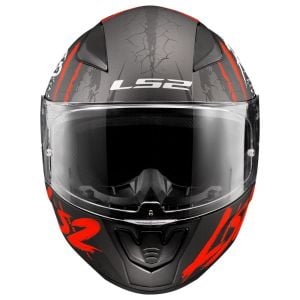 LS2 Rapid 2 Raven Mat Siyah-Beyaz-Kırmızı Kask