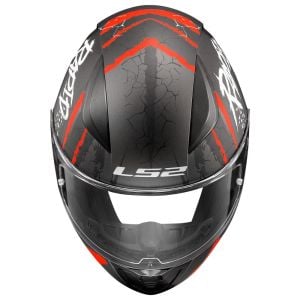 LS2 Rapid 2 Raven Mat Siyah-Beyaz-Kırmızı Kask