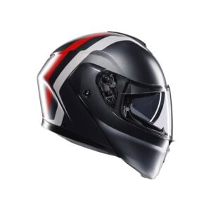 AGV Streetmodular Kask Resi Mat Gri Gümüş Kırmızı