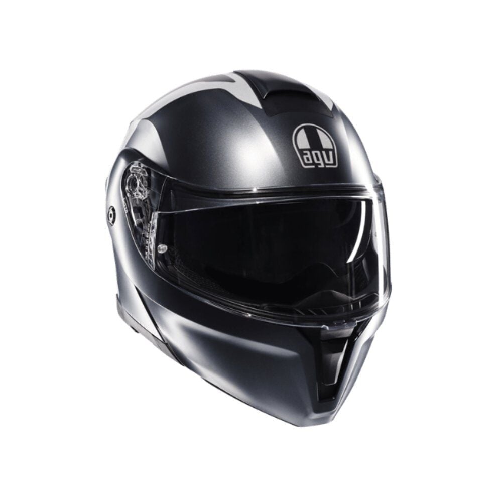 AGV Streetmodular Kask Resi Mat Gri Gümüş Kırmızı