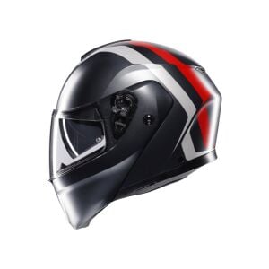 AGV Streetmodular Kask Resi Mat Gri Gümüş Kırmızı