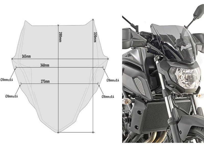 Kappa KA2140 Yamaha MT-07 Ön Cam