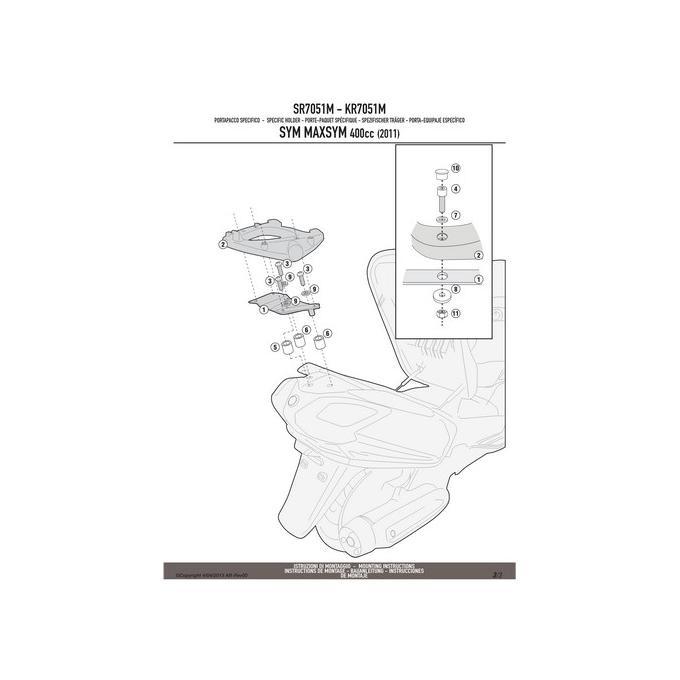 Kappa KR7051M Sym Maxsym 400 Arka Çanta Demiri
