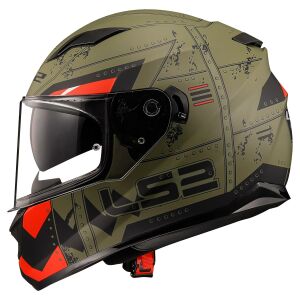 Ls2 Stream Evo Max Kask Mat Military Yeşil Kırmızı Ls2 Stream Evo Max Kask Mat Military Yeşil Kırmızı L