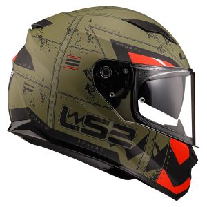 Ls2 Stream Evo Max Kask Mat Military Yeşil Kırmızı Ls2 Stream Evo Max Kask Mat Military Yeşil Kırmızı L