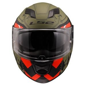 Ls2 Stream Evo Max Kask Mat Military Yeşil Kırmızı Ls2 Stream Evo Max Kask Mat Military Yeşil Kırmızı L