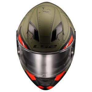Ls2 Stream Evo Max Kask Mat Military Yeşil Kırmızı Ls2 Stream Evo Max Kask Mat Military Yeşil Kırmızı L