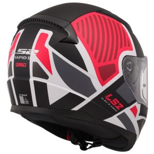 LS2 Rapid 2 Grid Mat Beyaz-Kırmızı Kask